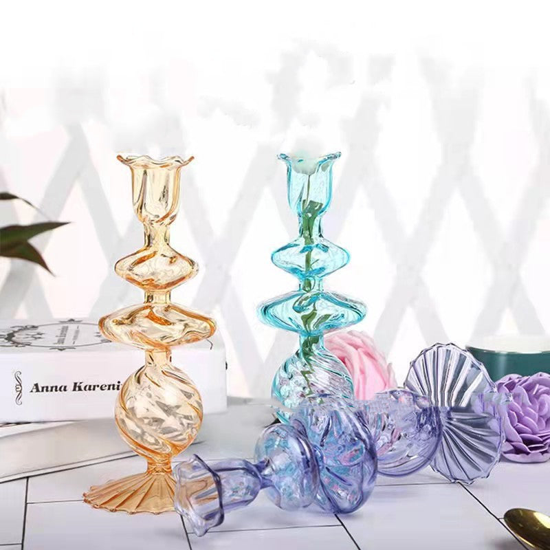 Radiant Spectrum Hand-Blown Glass Vase