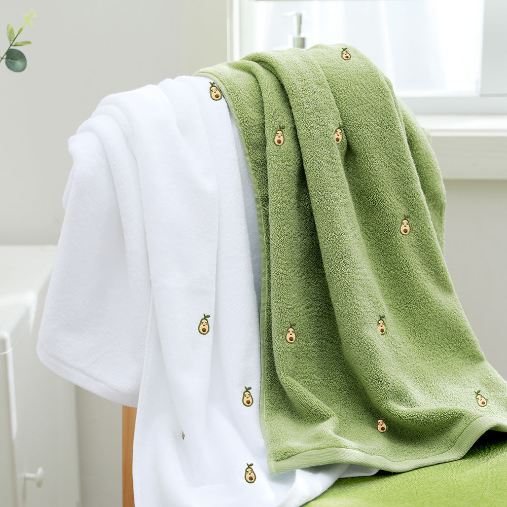 Avocado Lux: Embroidered Bath Towel