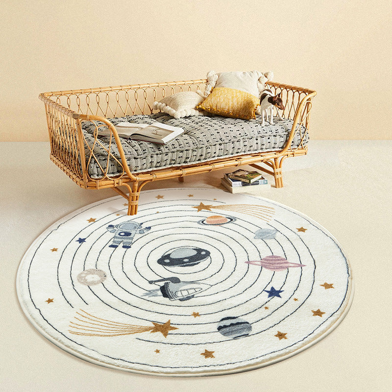 Cute Animal Themed Children Circular Rug