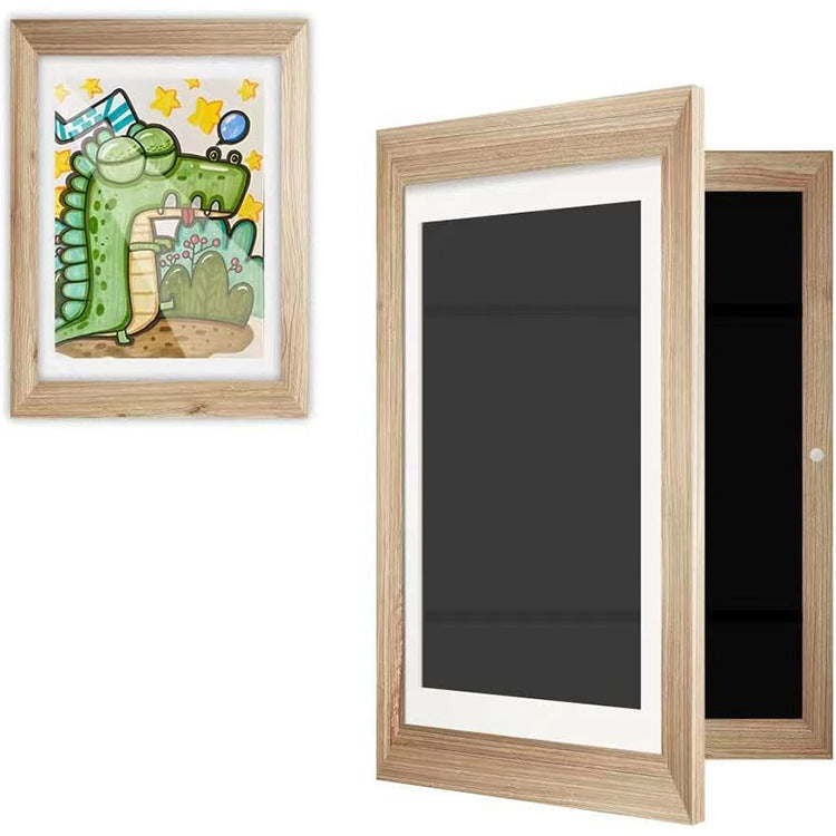 Magnetic Marvels: Children's Flip Wooden Photo Frame