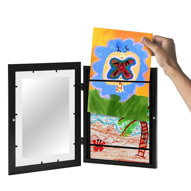 Magnetic Marvels: Children's Flip Wooden Photo Frame