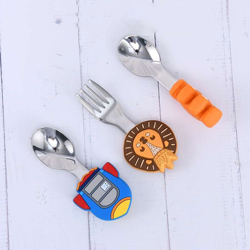 Charm Chums: Cute Cartoon Children's Silicone Cutlery