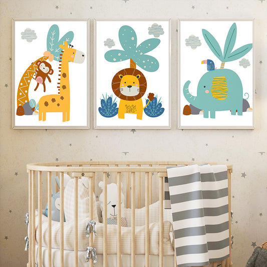 Jungle Tales: Cute Cartoon Jungle Animal Wall Art