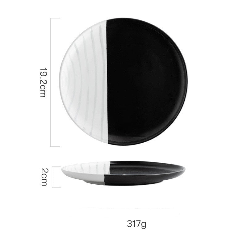 Monochrome Elegance: Ceramic Tableware Set