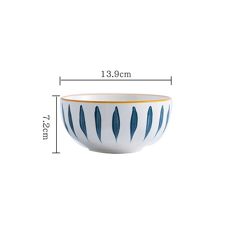 Blue Zen: Creative Ceramic Japanese Style Dessert Salad Bowl