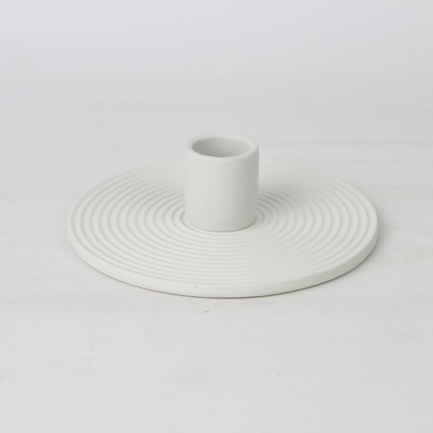 Spiral Serenity: Creative Ceramic Candle Holder Handicraft