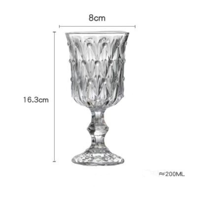 Embossed Decorative Wine Glass