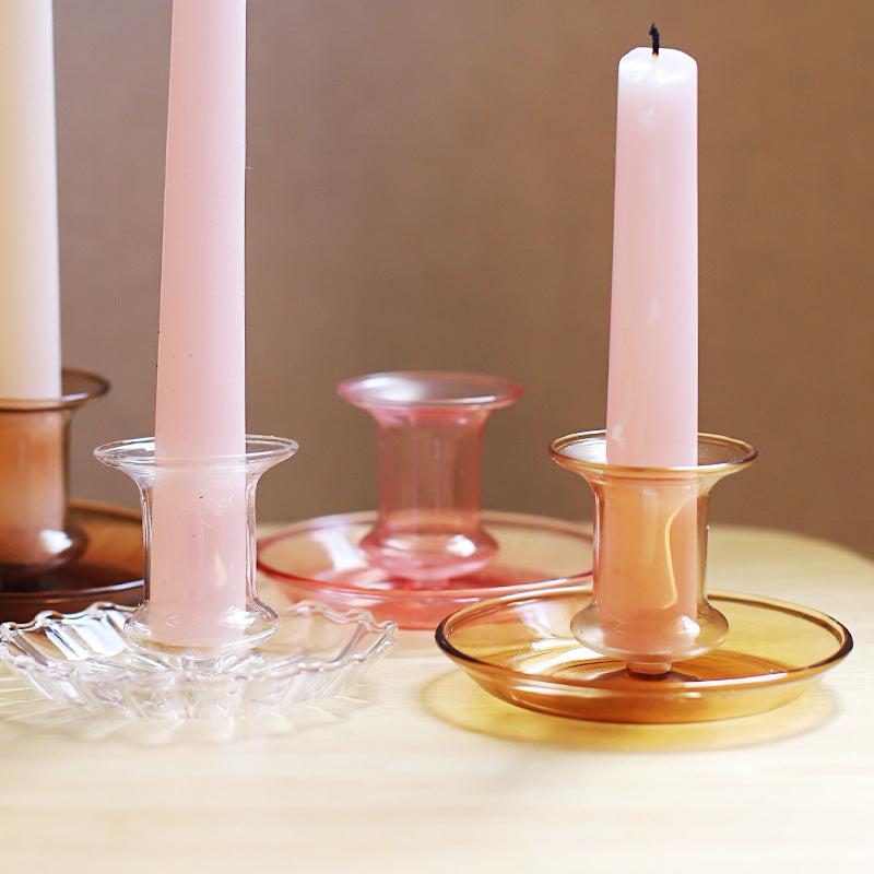 Crystal Clear: Transparent Handmade Glass Candle Holder