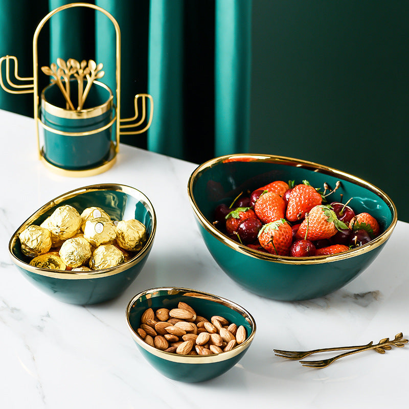 Golden Opulence Serving Bowls