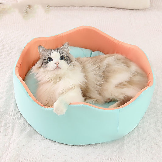 Rainbow Retreat: Colourful Nest Pet Bed