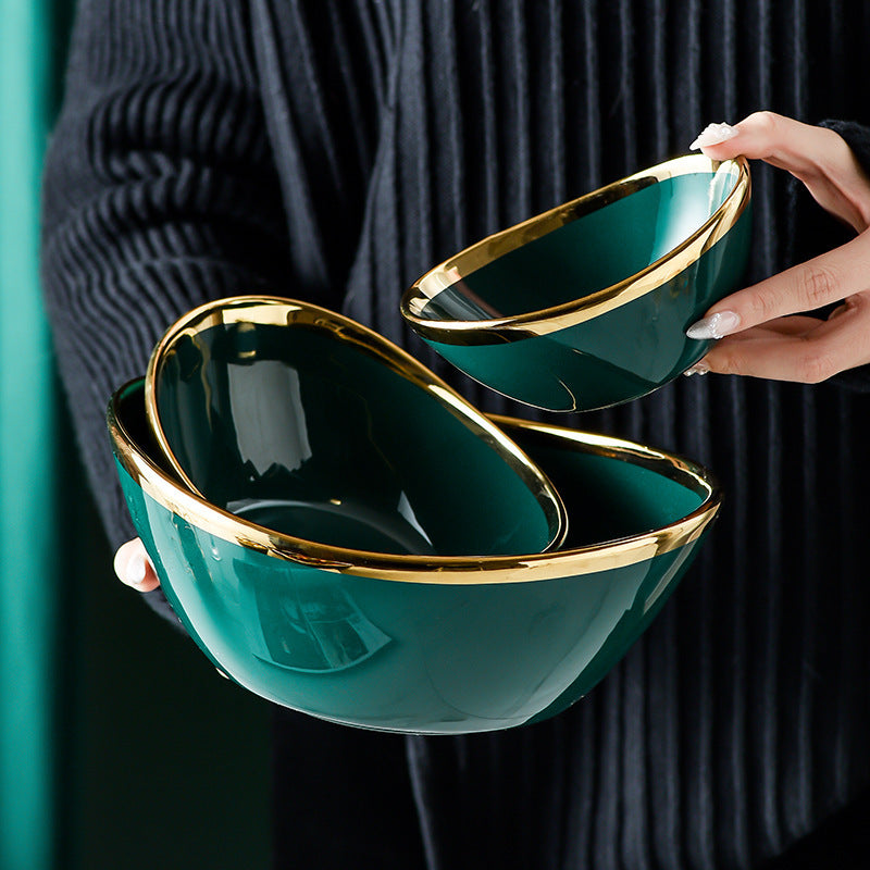 Golden Opulence Serving Bowls