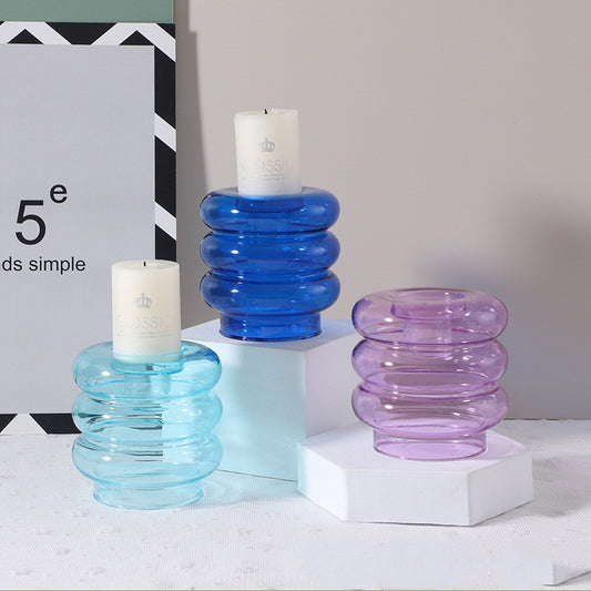 Chroma Glow Colourful Glass Candle Holder