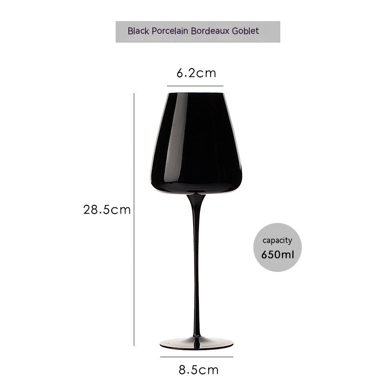 Black Porcelain Wine Glass