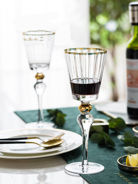 Regal Gold-Trimmed Crystal Wine Glass