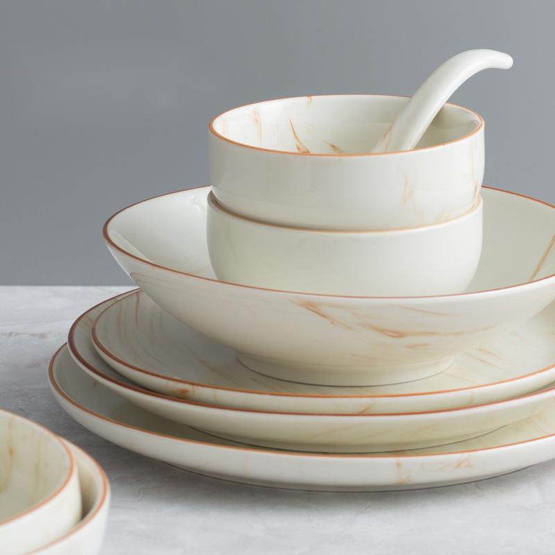 Earthen Elegance Marbled Ceramic Dinnerware