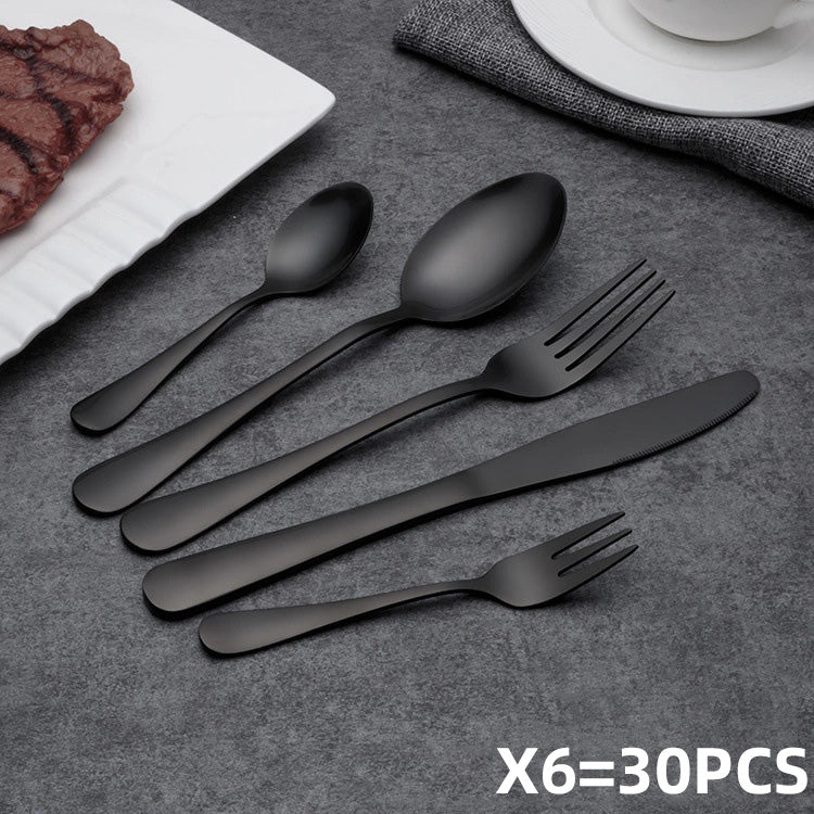 Black Stainless Steel Cutlery Set