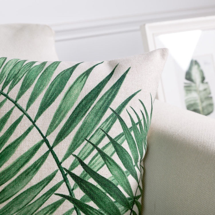 Tropical Verde Embrace Hand-Painted Pillowcase