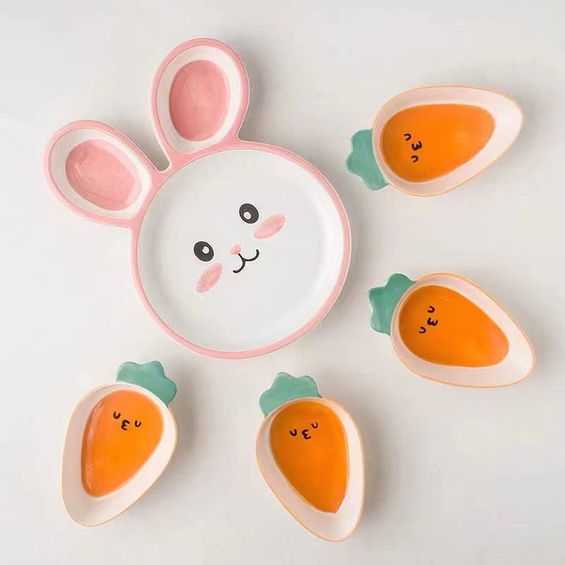 Bunny Bites: Cartoon Bunny and Carrot Plates