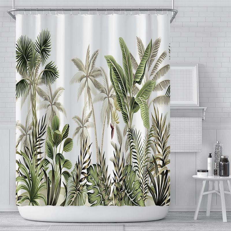 Tropical Breeze Palm Tree Shower Curtain