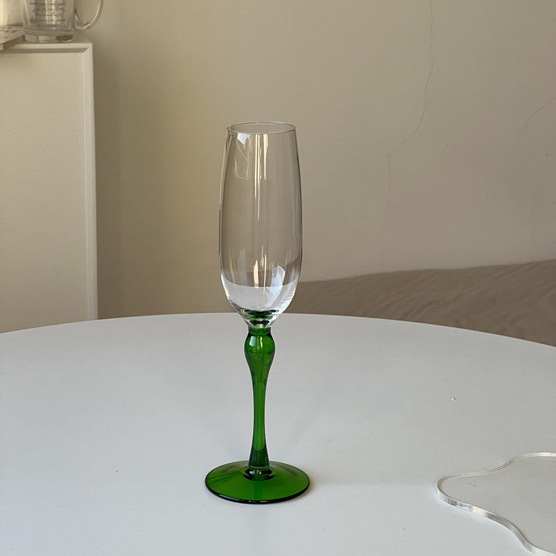 Emerald Elegance: Stem Wine Glass