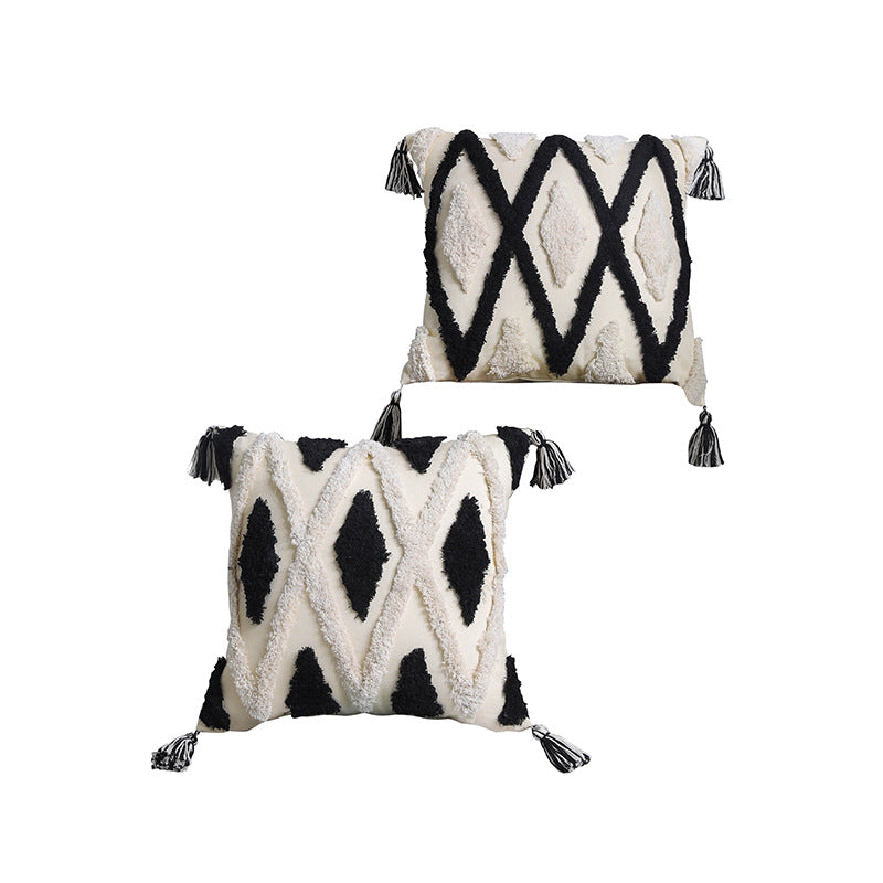 Monochrome Texture Accent Sofa Cushion Cover