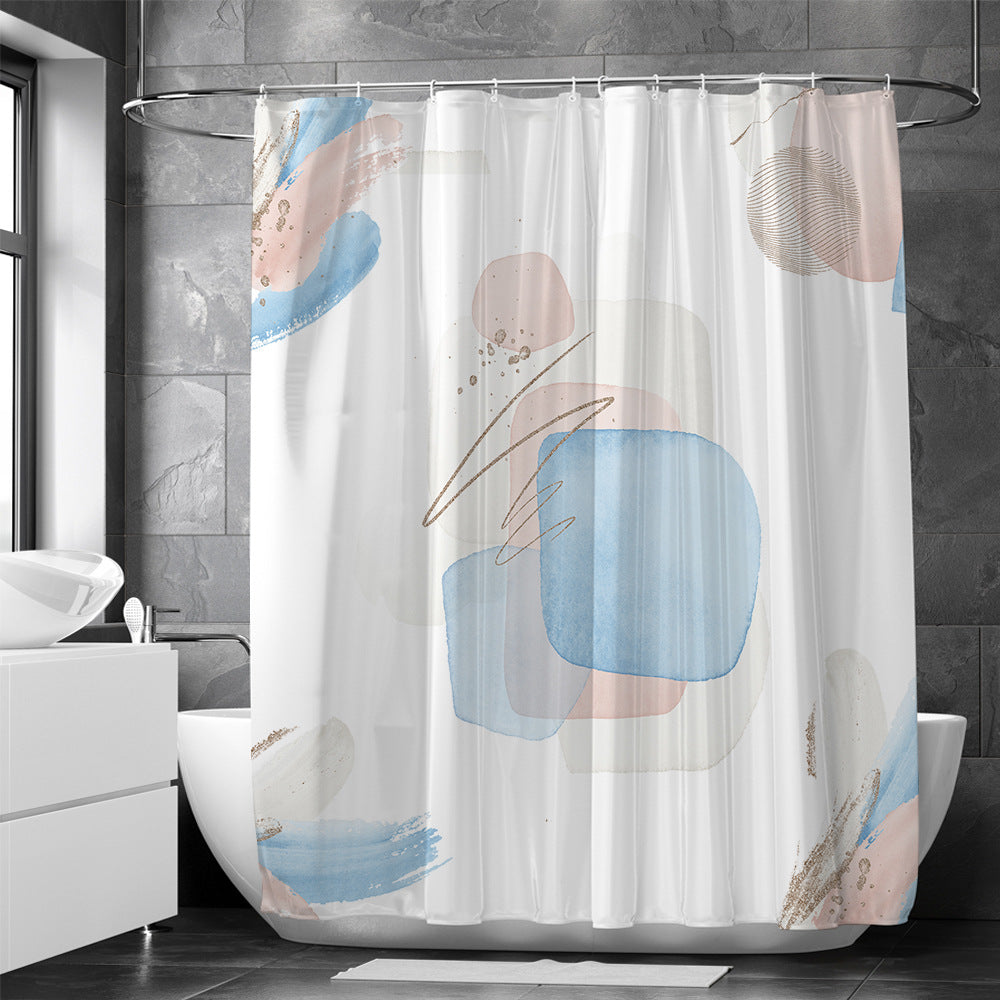 Geo Splash Geometric Shower Curtain