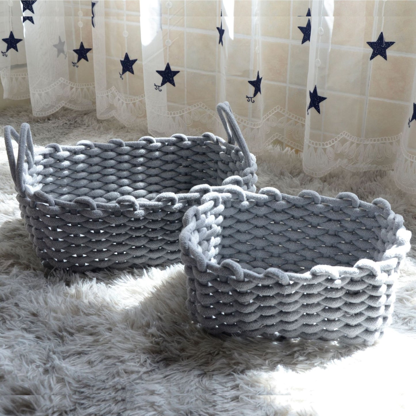 Handcrafted Haven Cotton Rope Storage Basket