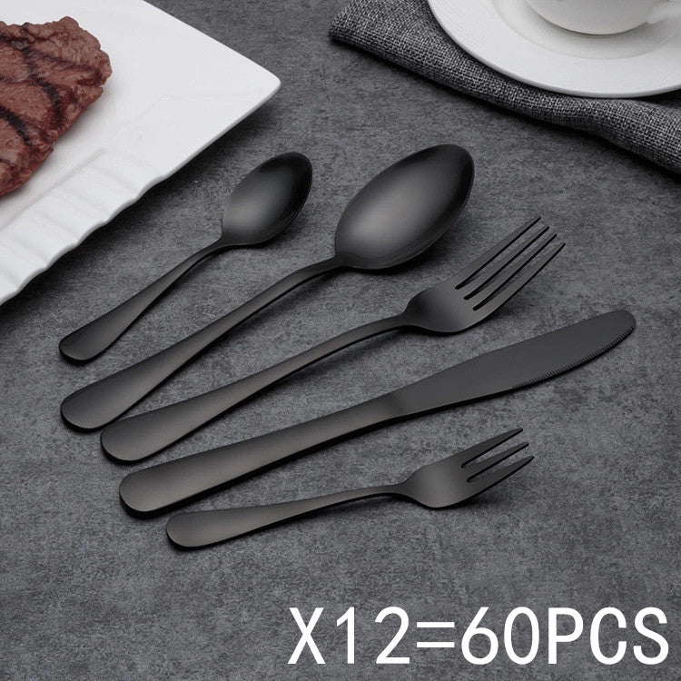 Black Stainless Steel Cutlery Set