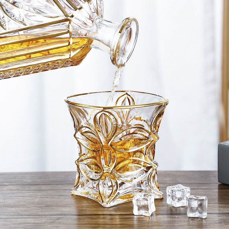 Golden Trim Whiskey Glass