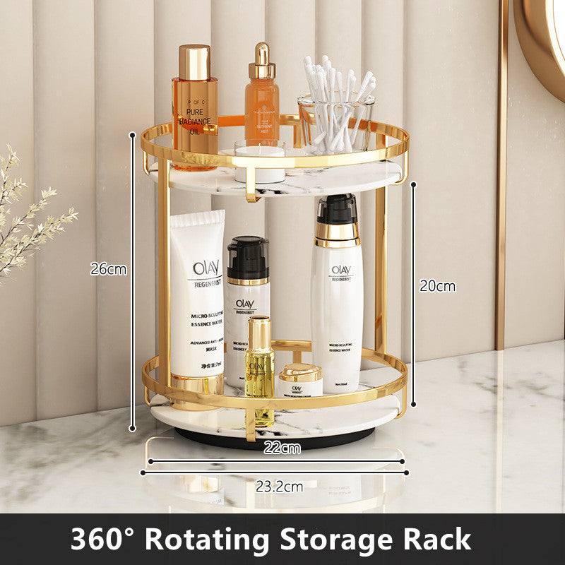 Golden Elegance: Dresser Storage Rack