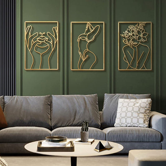 Gilded Silhouette Feminine Wall Art