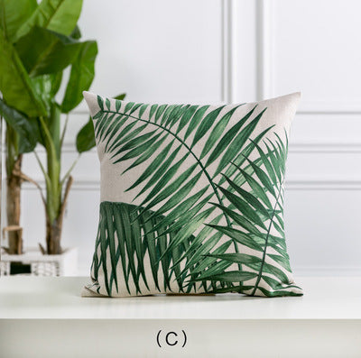 Tropical Verde Embrace Hand-Painted Pillowcase