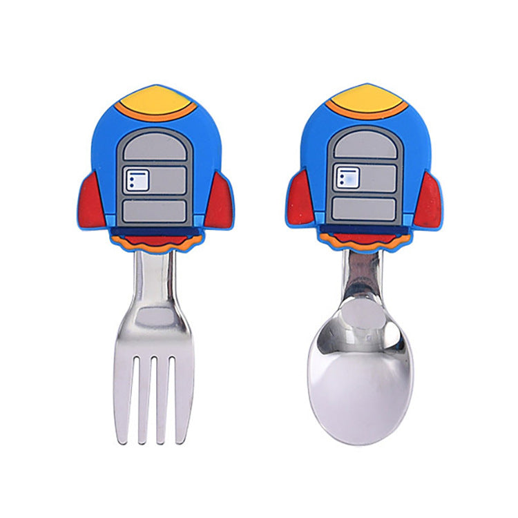 Charm Chums: Cute Cartoon Children's Silicone Cutlery