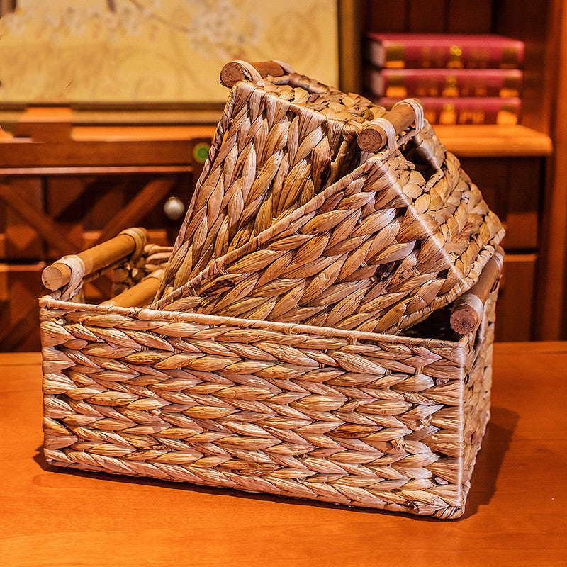 Rattan Rise Straw Rattan Storage Basket