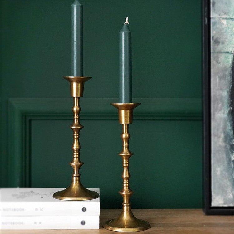 Vintage Distressed Brass Decorative Candle Holder