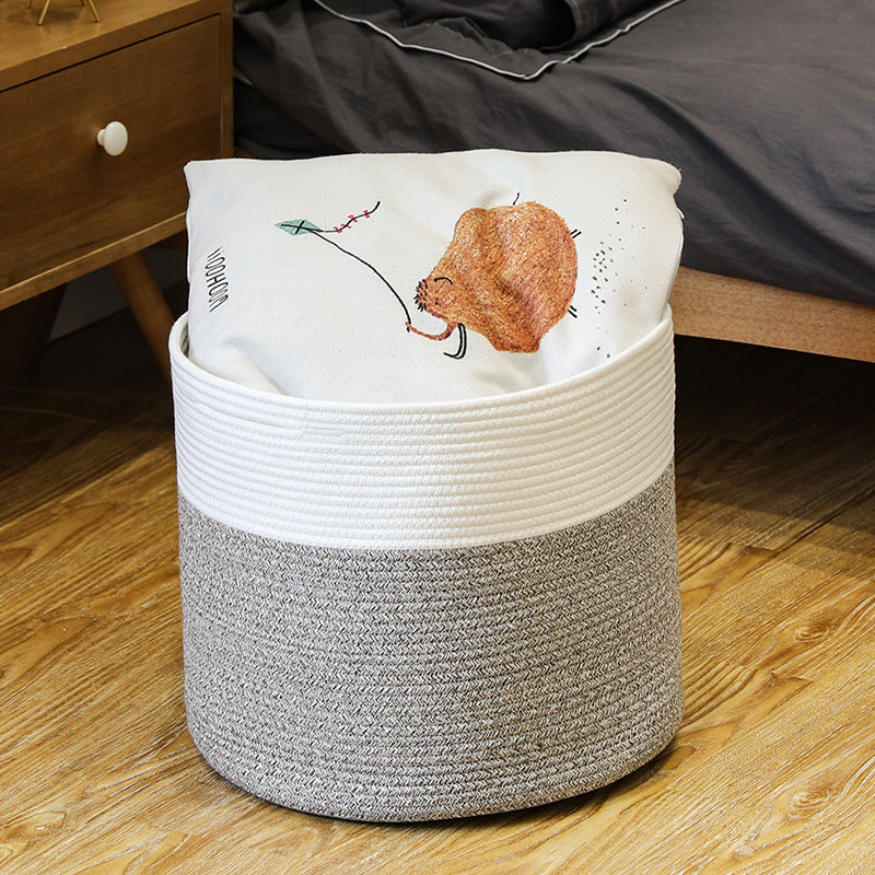 Cotton String Serenity: Colour Matching Household Storage Basket