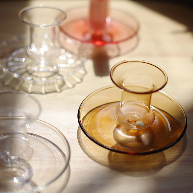 Crystal Clear: Transparent Handmade Glass Candle Holder