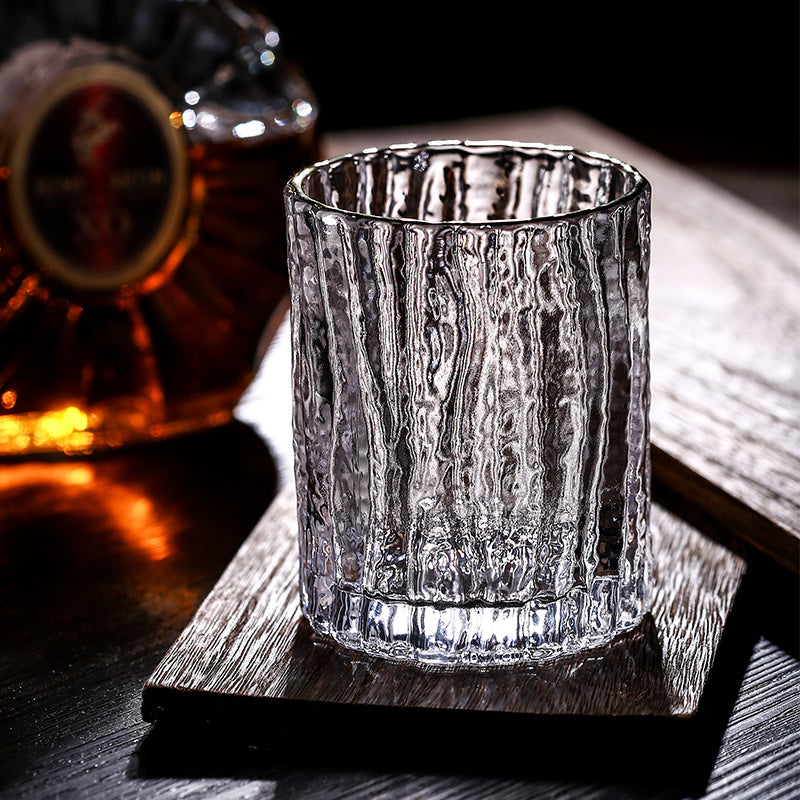 Textured Elegance: Glass Tumbler