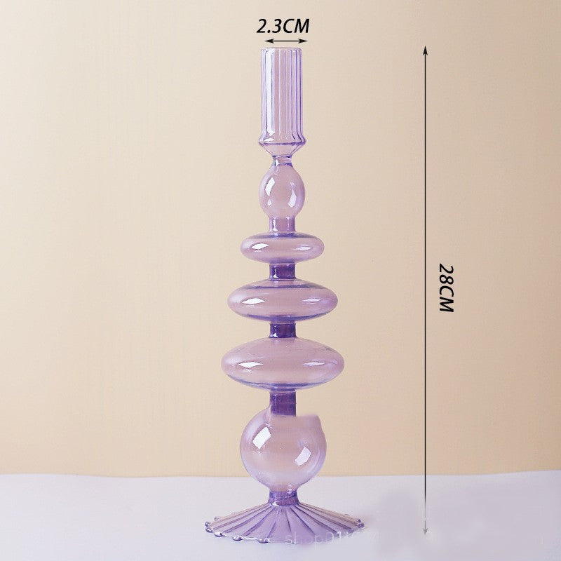 Pastel Prism Glass Candle Holder