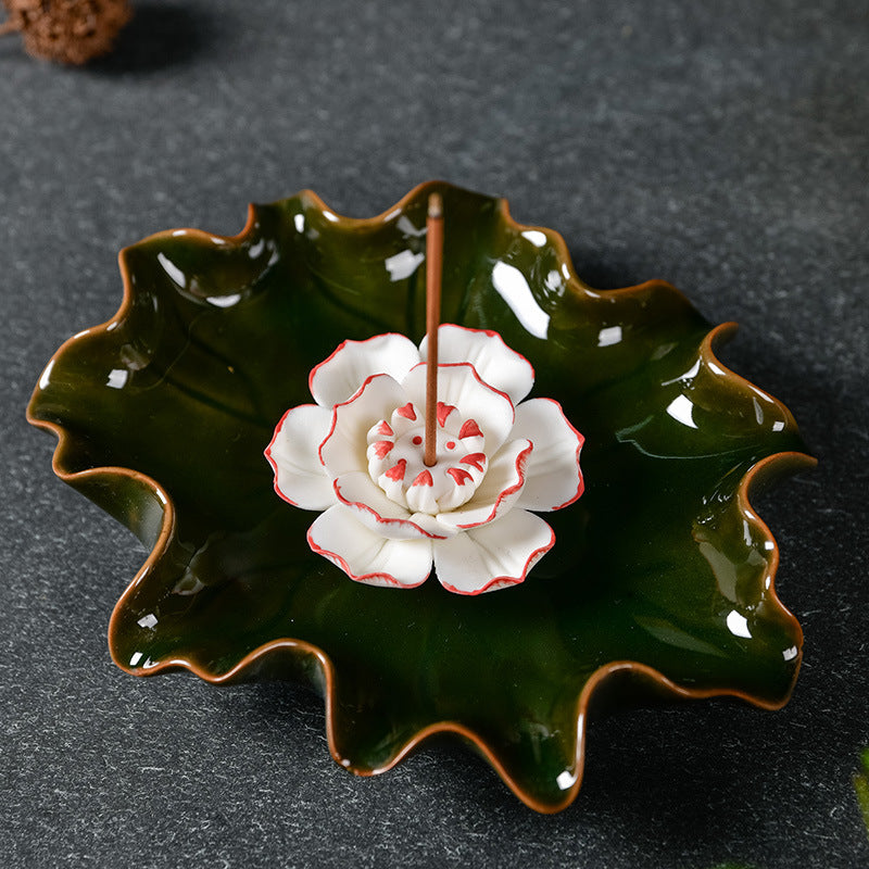 Blooming Breeze: Lotus Ceramic Incense Plates