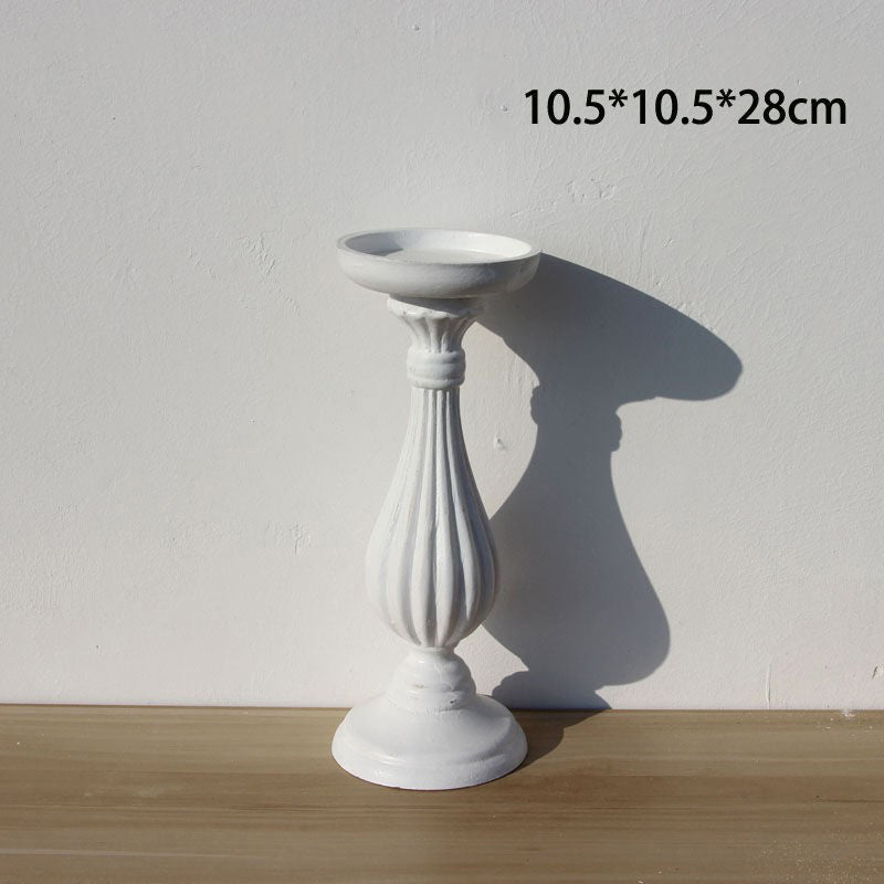 White Wooden Candle Holder