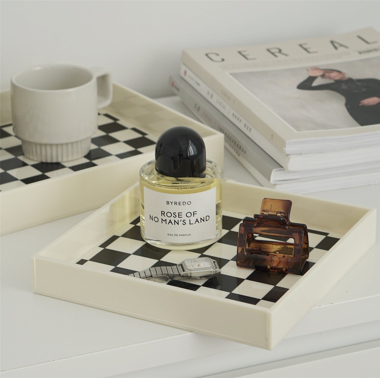 Checkered Chic: Acrylic Storage Tray