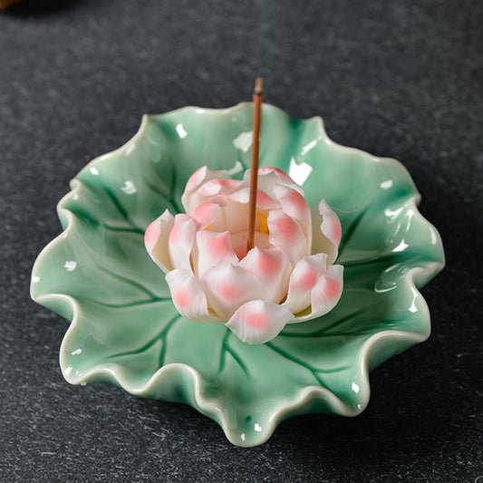 Blooming Breeze: Lotus Ceramic Incense Plates