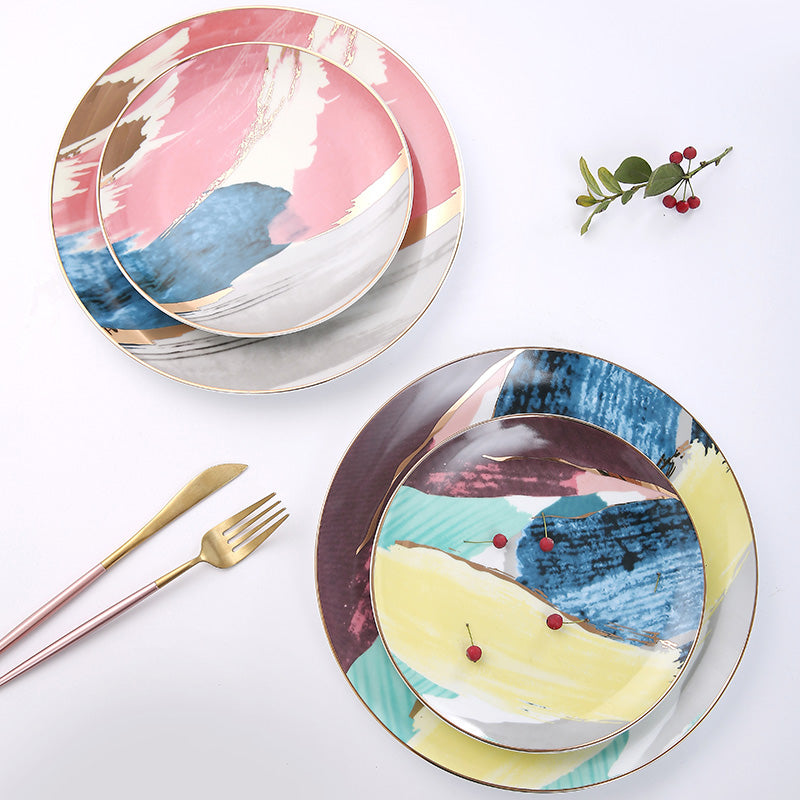 Brush stroke Spectrum: Colourful Dinnerware Set