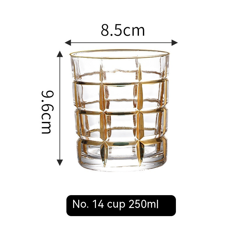 Golden Trim Whiskey Glass