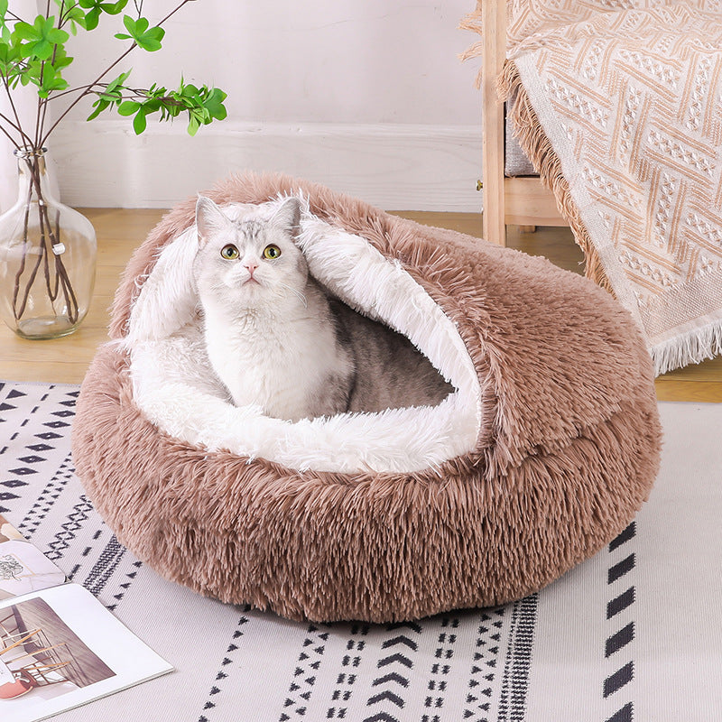 Snuggle Nest: Cozy Semi-Enclosed Pet Bed