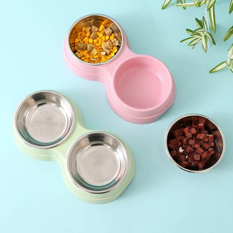 Coloured Double Pet Food Bowl