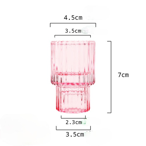 Textured Pink Glass Tealight Holder