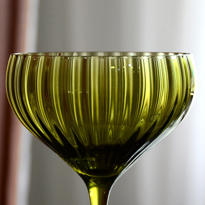 Emerald Elegance Art Deco Wine Glass