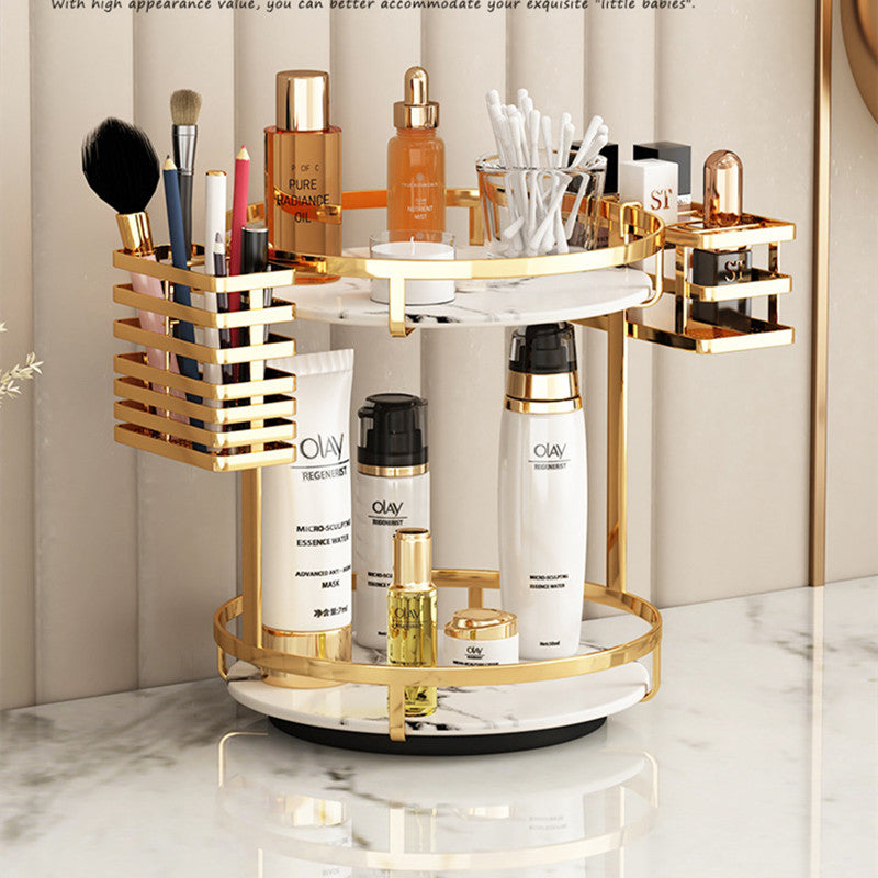 Golden Elegance: Dresser Storage Rack